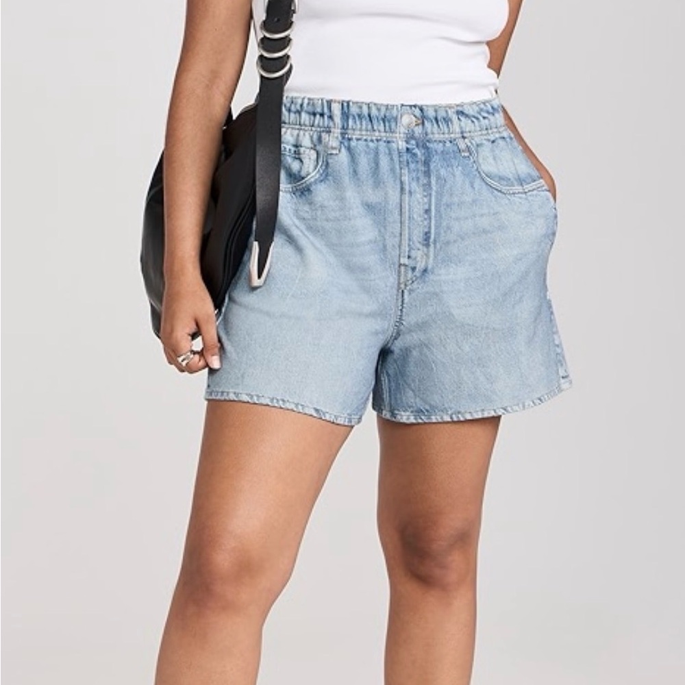 rag & bone Blue Denim High-Rise Relaxed Shorts